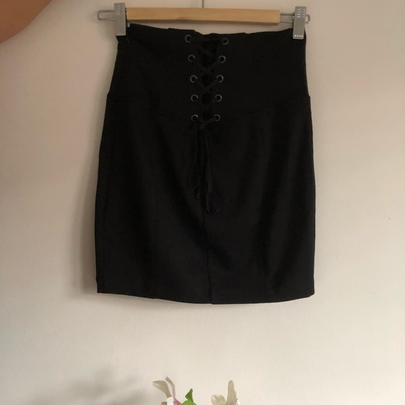 3/$30 Corseted High Waisted Mini Skirt - Picture 3 of 4